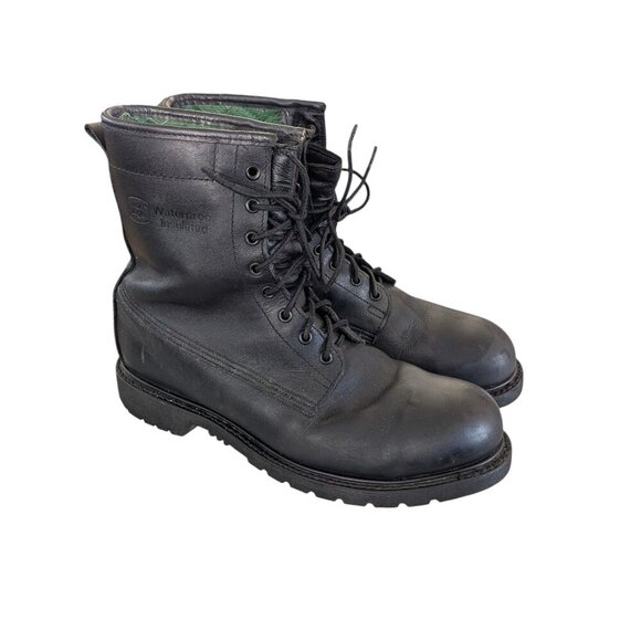 Vintage Waterproof/Insulated Black Leather Men\'s Steel Toe Combat Boot Size 10.5 main image 14
